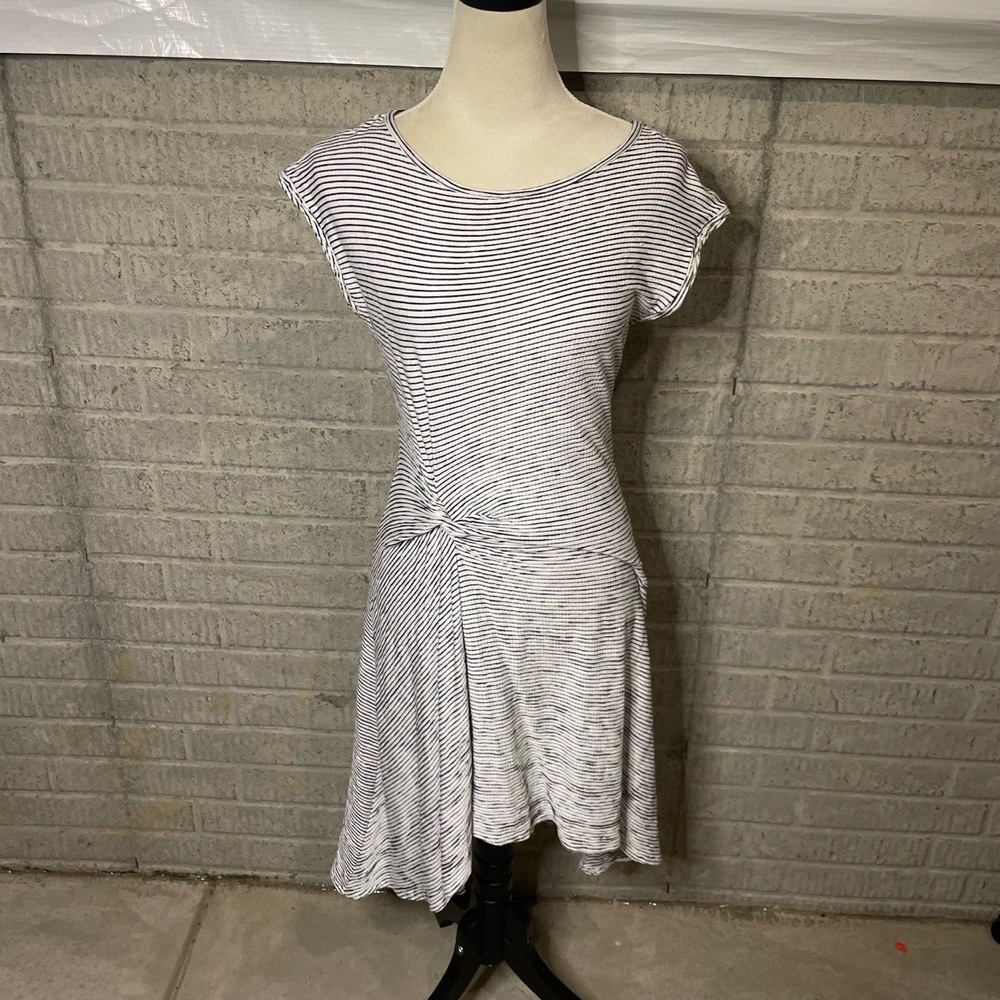 Max Studio Womens Striped Twist Side Cap Sleeve Casual Dress Size Small